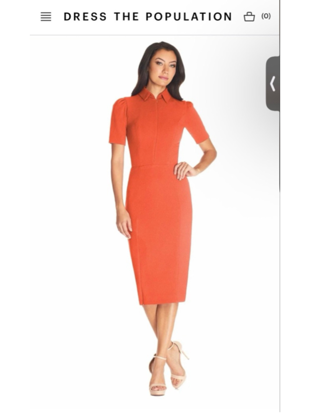 Women's DRESS THE POPULATION Orange Gloria Dress L